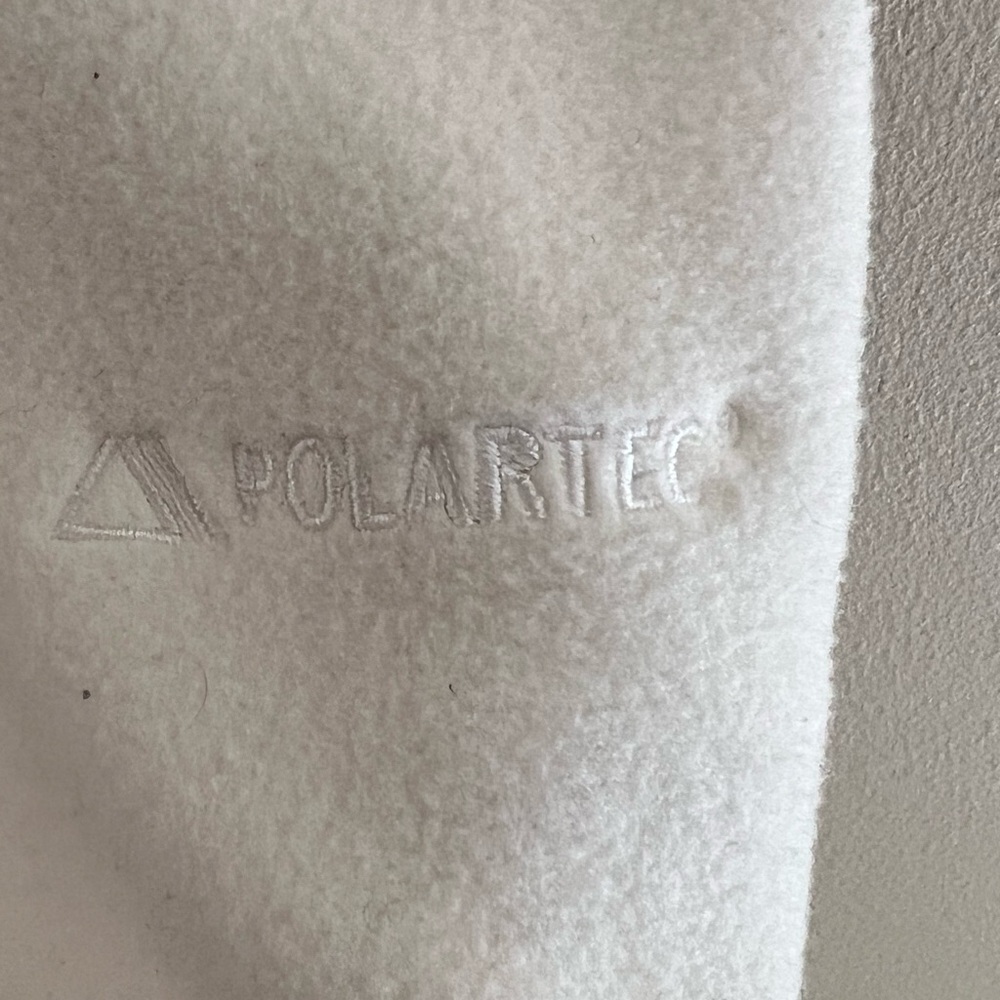 North Face Polartec White w/black Fleece Fabric Crop Jacket - Picture 4 of 10